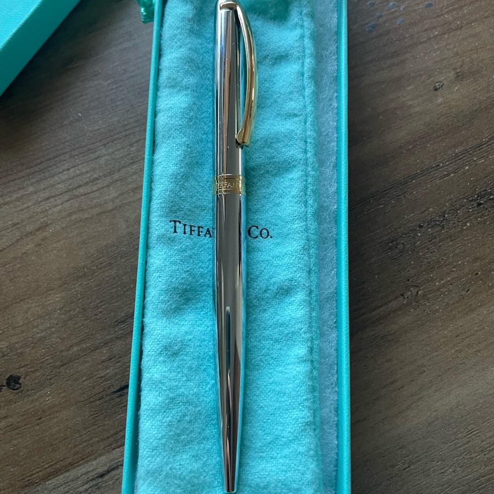 Never Been Used Tiffany & Co. Silver and Gold pen  original packaging and box!